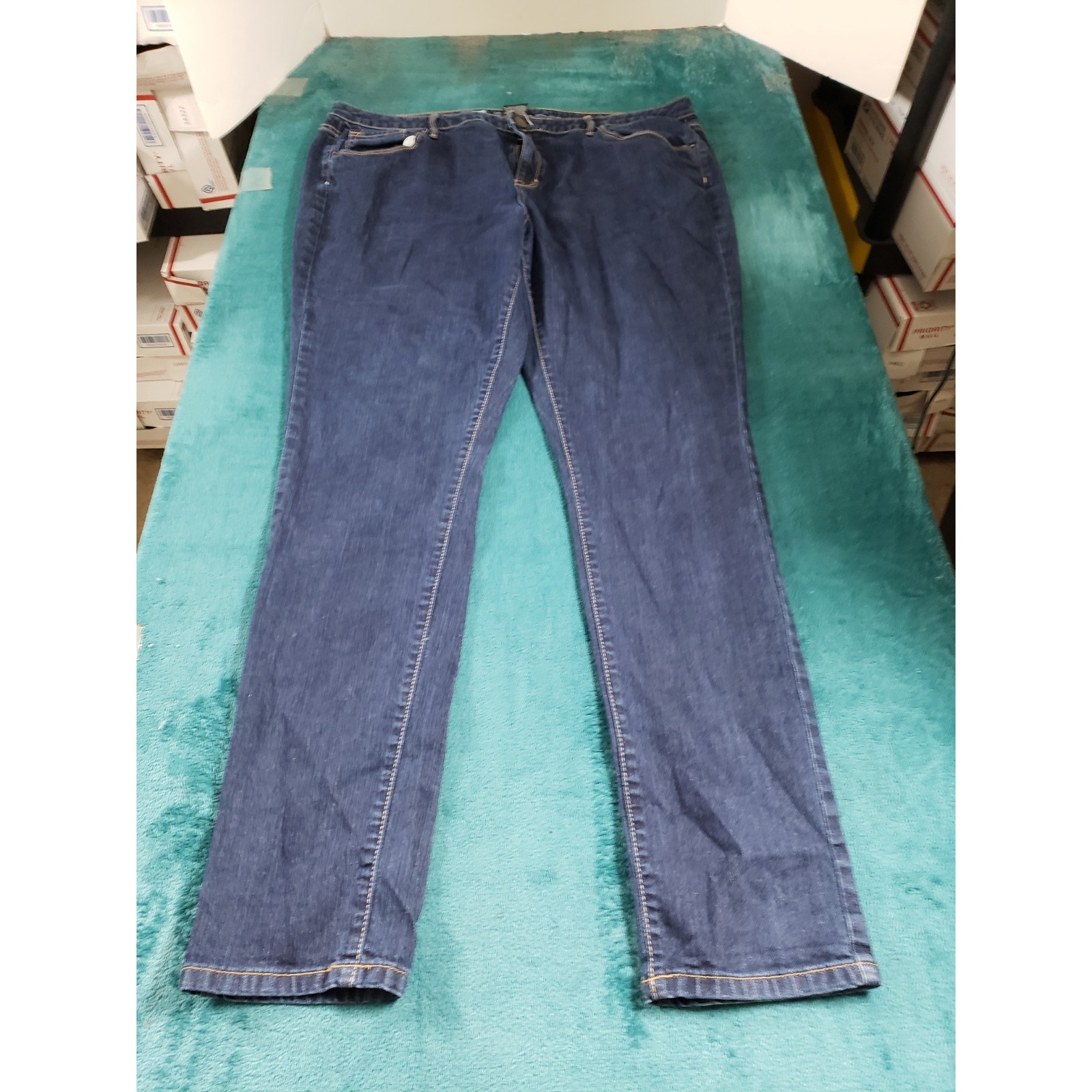 Mossimo Jeans Size 18 Long Womens Blue Stretch Denim Pants Mid Rise Skinny